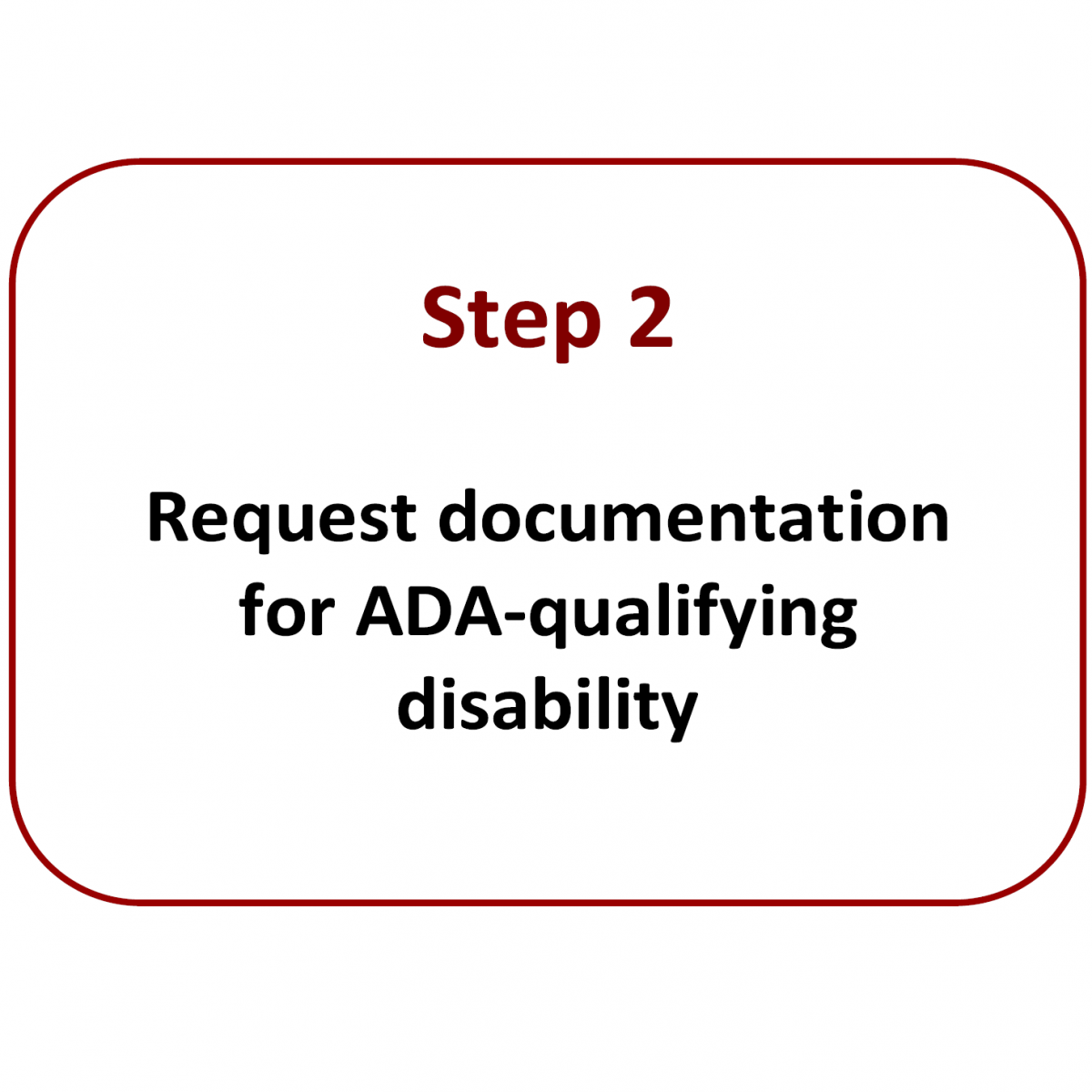 Step 2: Request documentation for ADA-qualifying disability