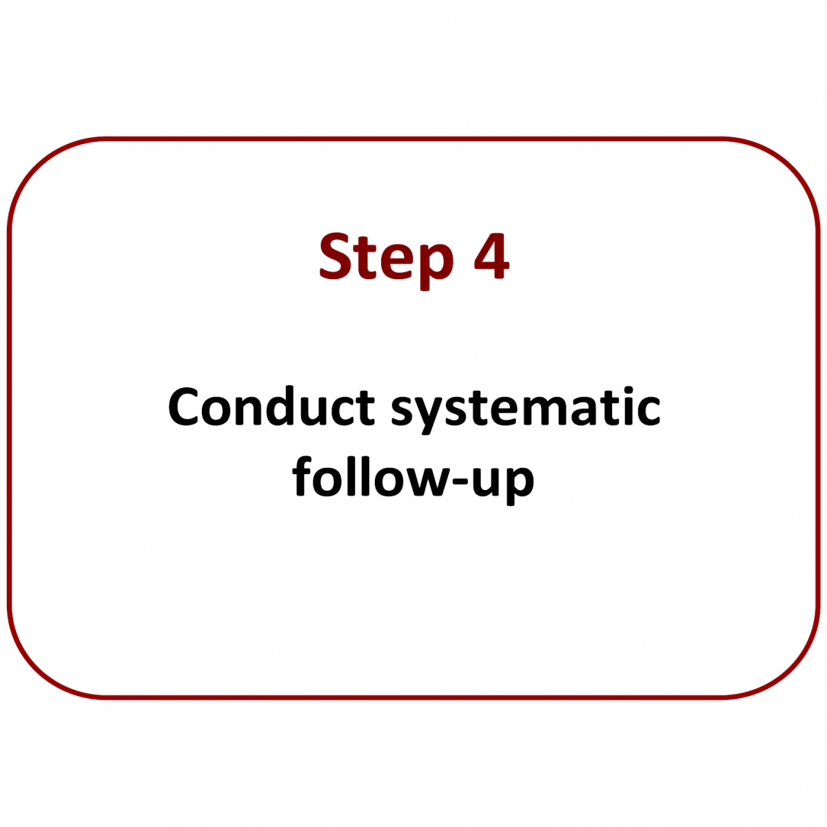 Step 4: Conduct systematic follow-up